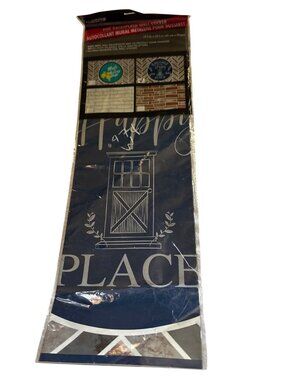 Foil Backsplash Wall Sticker 17.7" x 29.5" With "Welcome To My Happy Place"